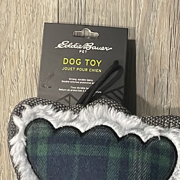 Eddie Bauer Dog Squeak Toy “Moose”Blue Tartan, Plush Back with Double Stitching - Picture 3 of 5